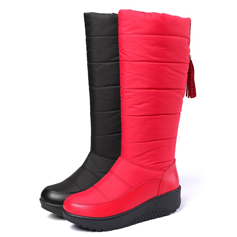 MORAZORA Plus rozmiar 35-44 nowe buty śniegowe damskie platformy średnio wysokie buty z cholewami grube futro tassel rhinestone buty zimowe damskie buty