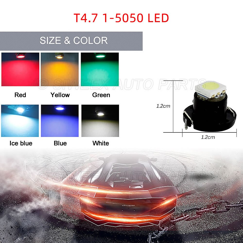 10 Uds T3 T4.2 T4.7 B8.4 B8.5 bombillas LED para salpicadero de coche Panel de instrumentos luces indicadoras de cuña lámpara de calibre 12V DC