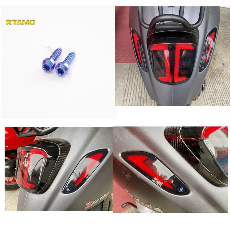 Rtamo Gr5 Titanium Alloy Rear Turn Signal Self Tapping M4 Screws Kit (2pcs) Fit Verspa Sprint 150