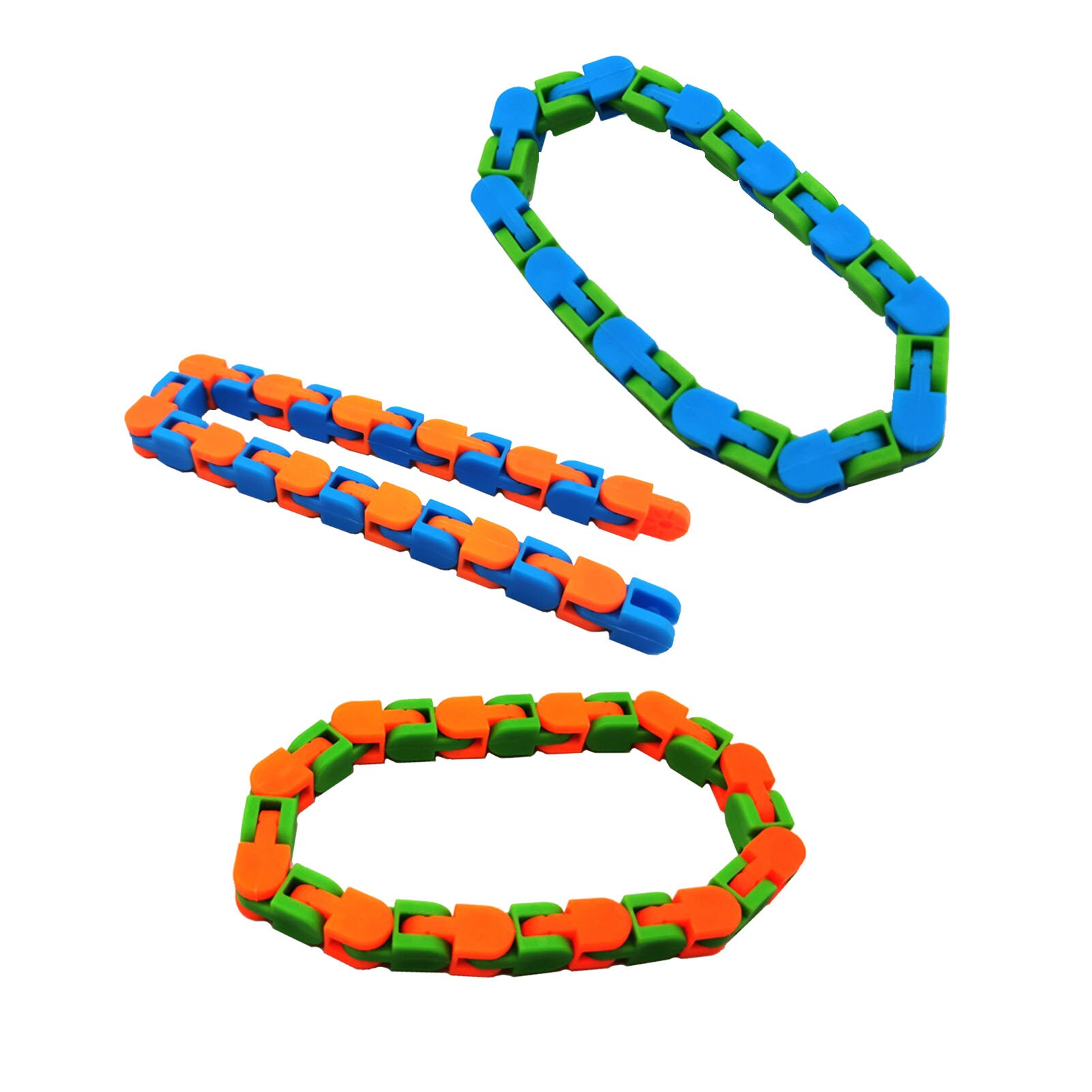 3Pcs 24/48 Knoop Ketting Wacky Tracks Grappige Keten Decompressie Speelgoed Anti-Stress Speelgoed Voor Alle Leeftijden Pak Voor Kantoor familie Kinderen Spelen