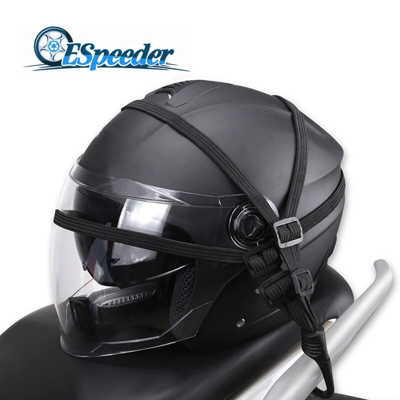 ESPEEDER Universele 60 cm Motorfiets Bagage Mesh Strap Vaste Elastische Gesp Touw Motorhelm Netto Bandage Zwart