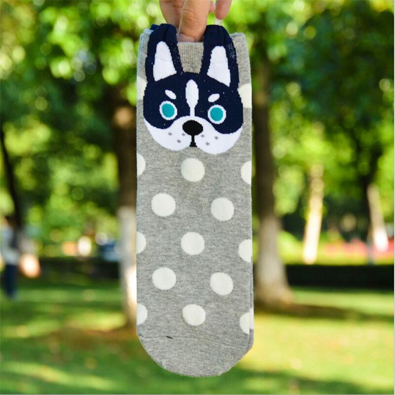 Algodón Buena calcetines de dibujos animados de las mujeres vistoso calcetines invierno mujer cómodo transpirable kawaii calcetines divertidos para mujeres originales: gray socks