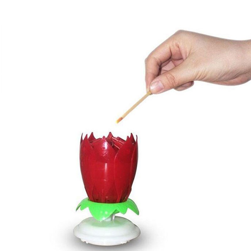 Music Cake Candles Lotus Flower Birthday Candles Festival Decorative Music Birthday Party Decor