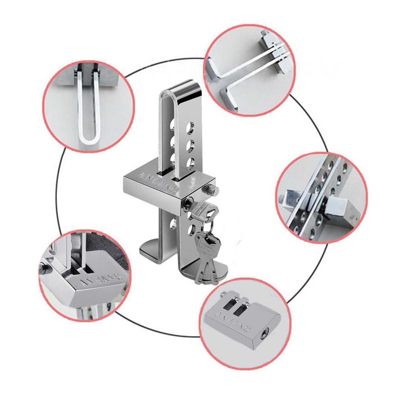 Universal Auto Car Braker Lock Stainless Anti-Theft Strong Security For Cars Clutch Pedal Lock Automobile Steering Wheel Lock
