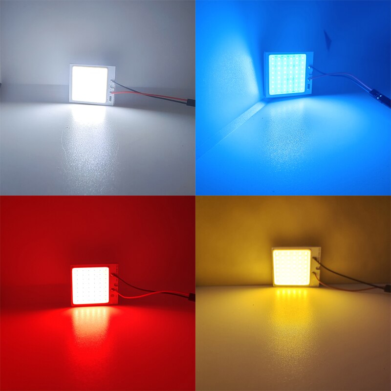 2/4/10 Uds accesorios de Interior de coche 18/24/48 SMD T10 4W 12V COB Panel Interior de coche luces LED bombilla de lámpara luz de techo de coche Panel de coche