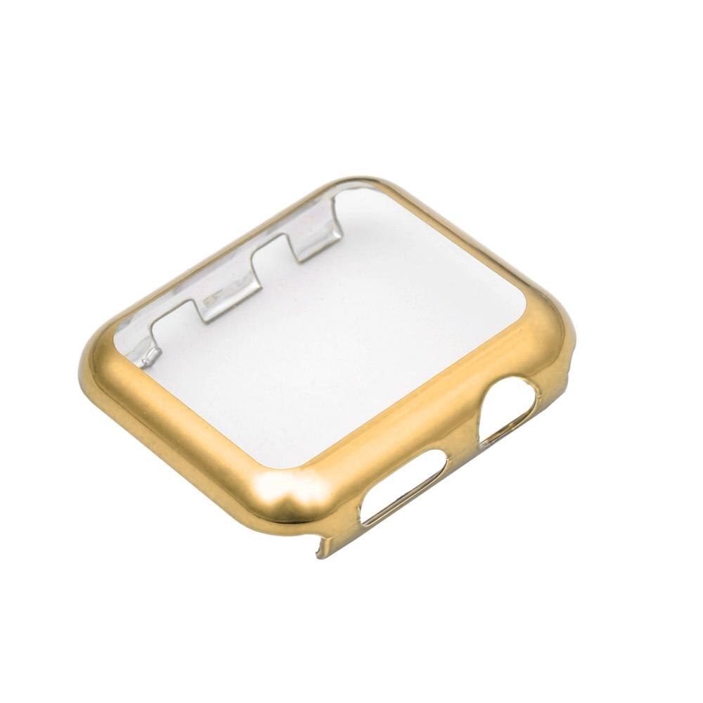 Ultra-tynd fuldskærmsbeskyttelsesdæksel pc-etui til apple watch series 1 2 38/42mm: Guld