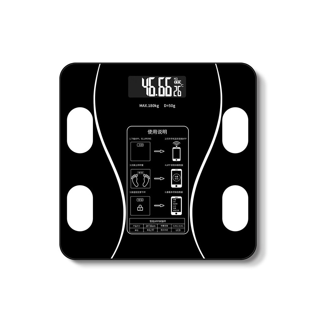 Smart Body Fat Scale Scientific Electronic LED Digital Bathroom Weight Body Composition Analyzer With Smartphone App Bluetooth: 02