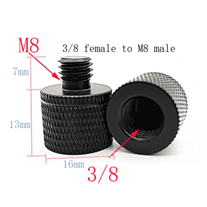 Vis de Conversion M5 M6 M8 M10 M12 mâle à femelle 1/4 ou 3/8, accessoires de photographie pour appareil photo, trépied, vis à plaque à dégagement rapide: M8 Gong to 38 Mu