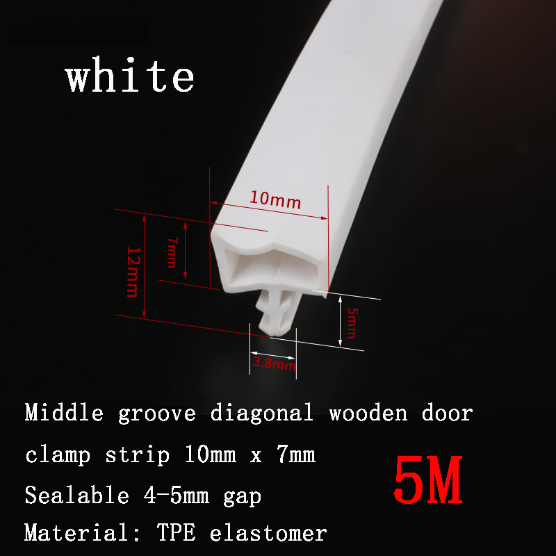 Tira de sellado especial para puertas de madera de PVC, tira de goma insonorizada a prueba de viento y anticolisión para marco de puerta de dormitorio, tipo ranura: Marfíl