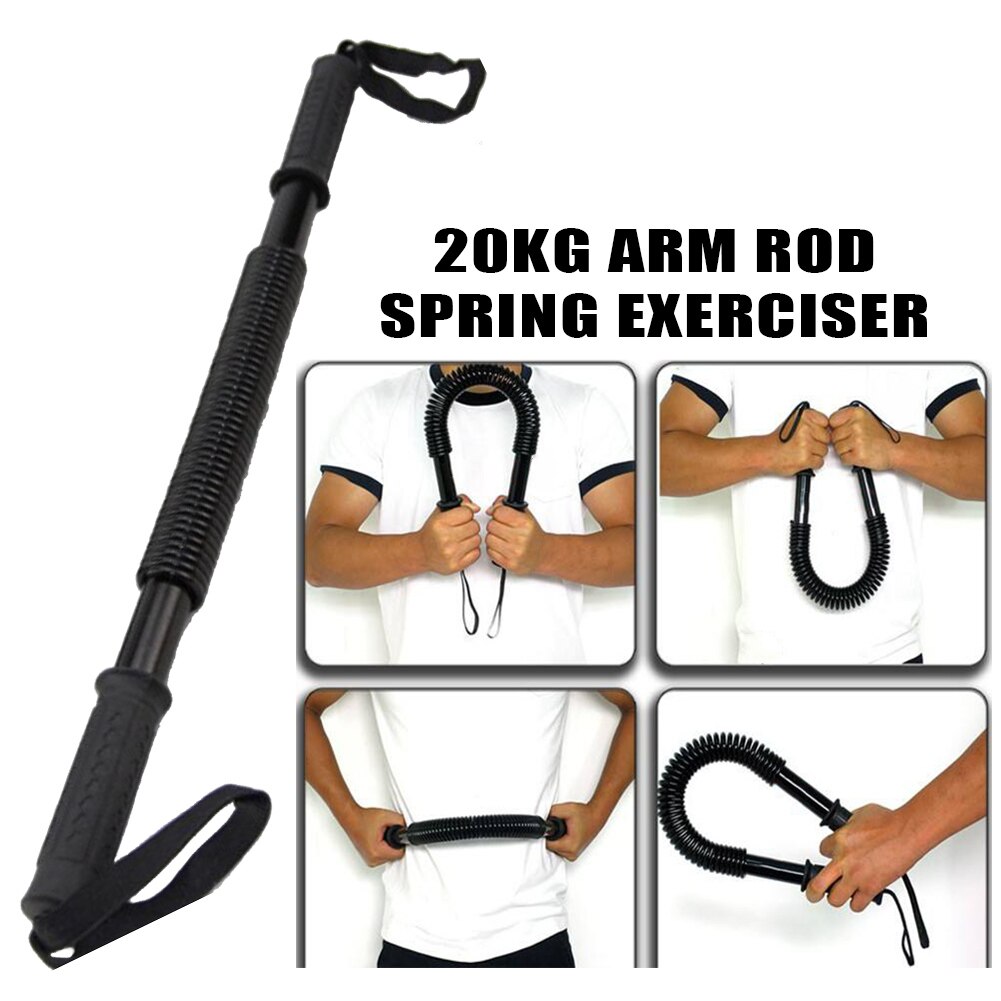 20KG Arm Rod Spring Steel Exerciser Power Wrist Hand Gripper Strengths Arm Rod Fitness Equipment Chest Expansion