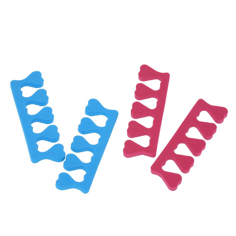 4 pçs separadores do dedo do pé esponja espuma toe espaçadores para pedicure uso do salão de beleza e uso doméstico multi-cor unhas diy ferramentas cor aleatória
