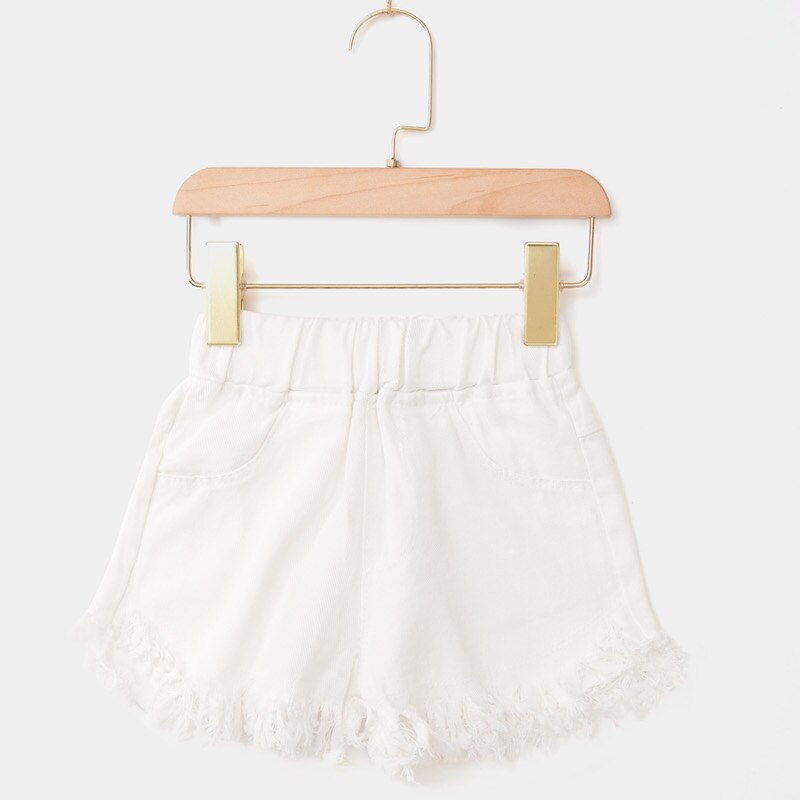 IENENS Kids Baby Girls Summer Denim Clothing Shorts Pants Jeans Clothes Children Girl Casual Short Trousers Infant Bottoms: Blue / 7T