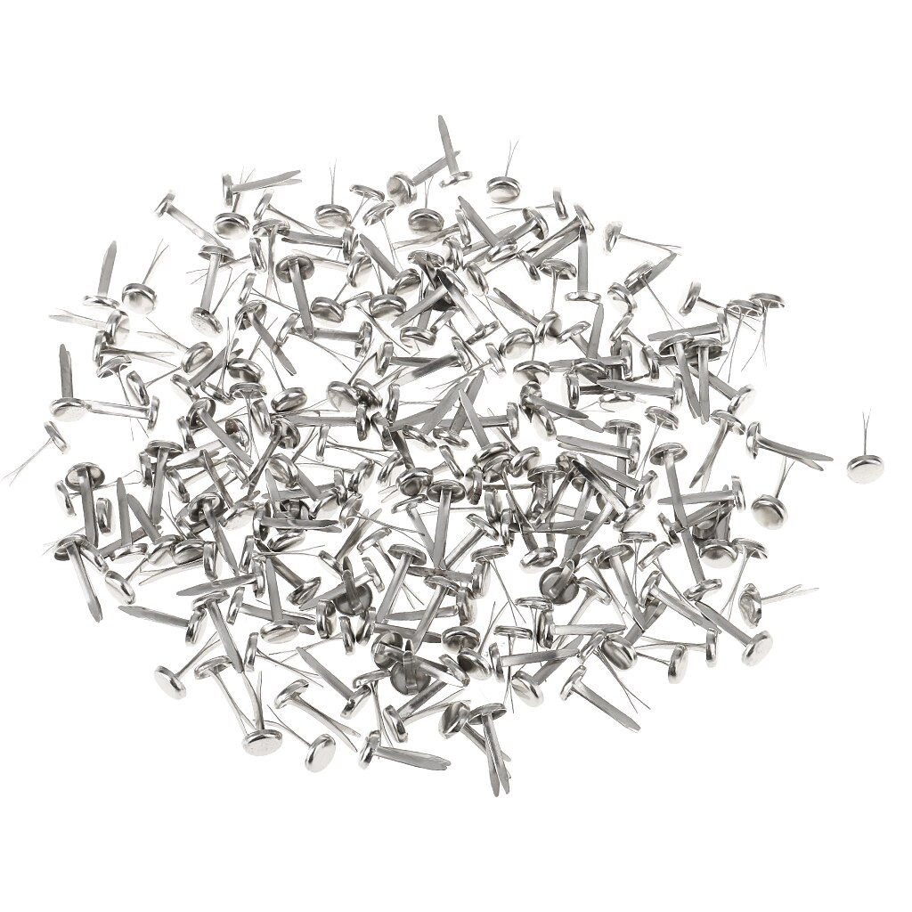400 Pieces Mini Silver Iron Brad Paper Fasteners for Scrapbooking Embellishment Paper Craft 6 x 13mm