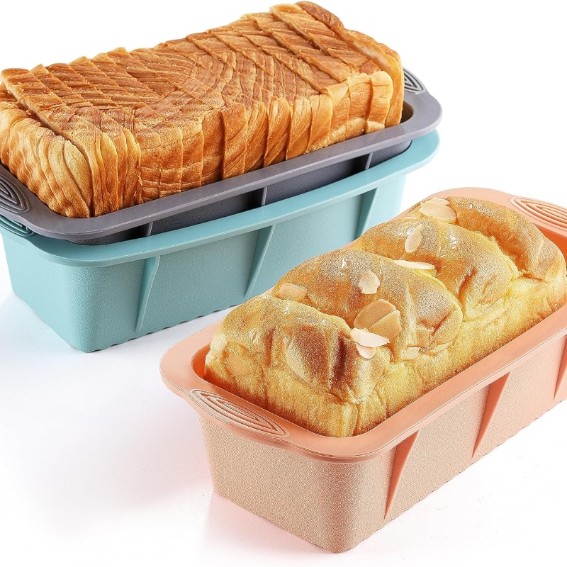 Molde rectangular de silicona para pan, molde para pan tostado, molde cuadrado largo para hornear para platos