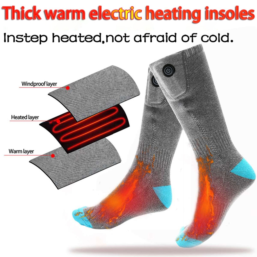 Elektrische Verwarmde Sokken Met Oplaadbare Batterij Voor Chronisch Koude Voeten Grote Size Usb Opladen Verwarming Sokken
