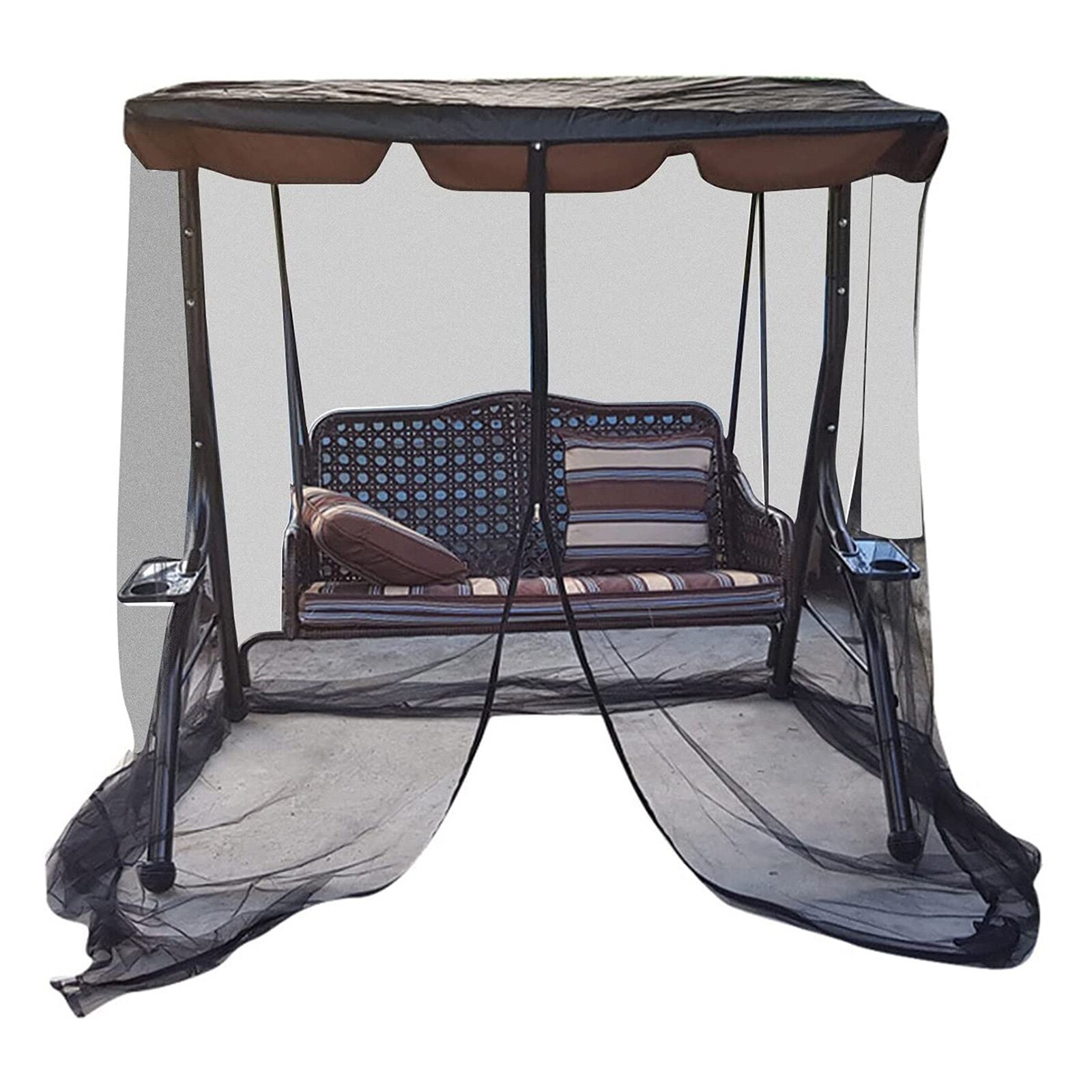 Balcony Swing Cover Mosquito Netting,Zippered Mesh Enclosure Cover Screen,Patio Table Umbrella Garden Deck Furniture