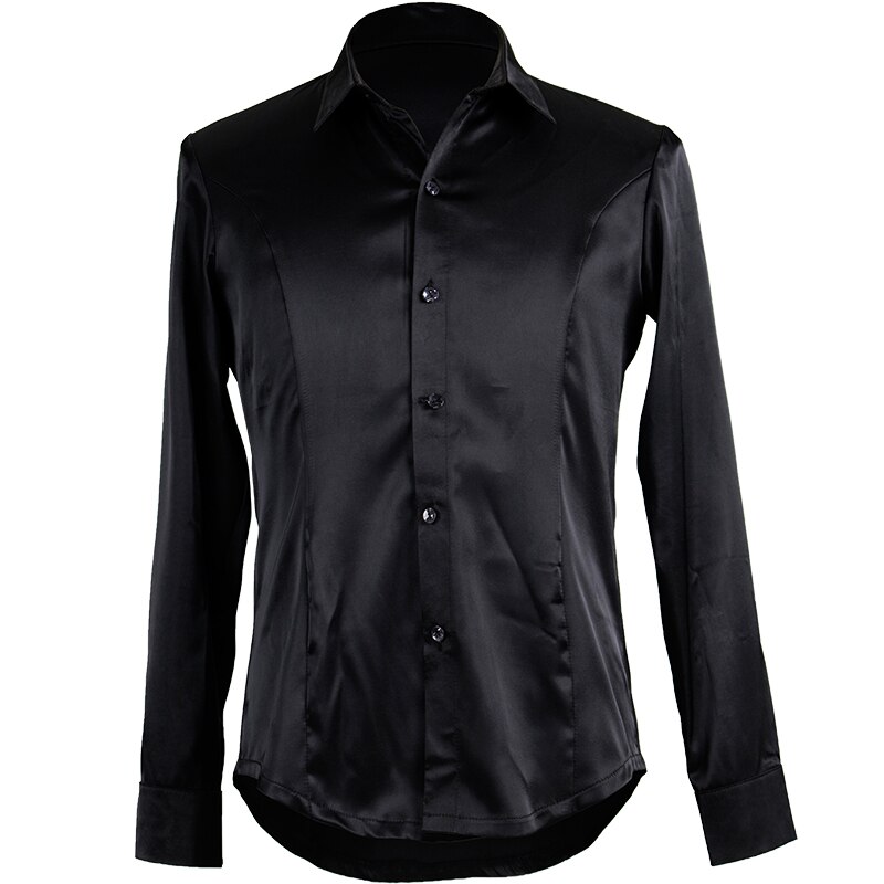 Tops de baile Latino adulto de los hombres camisa de manga larga estándar de vals de la danza de competencia ropa DL5220