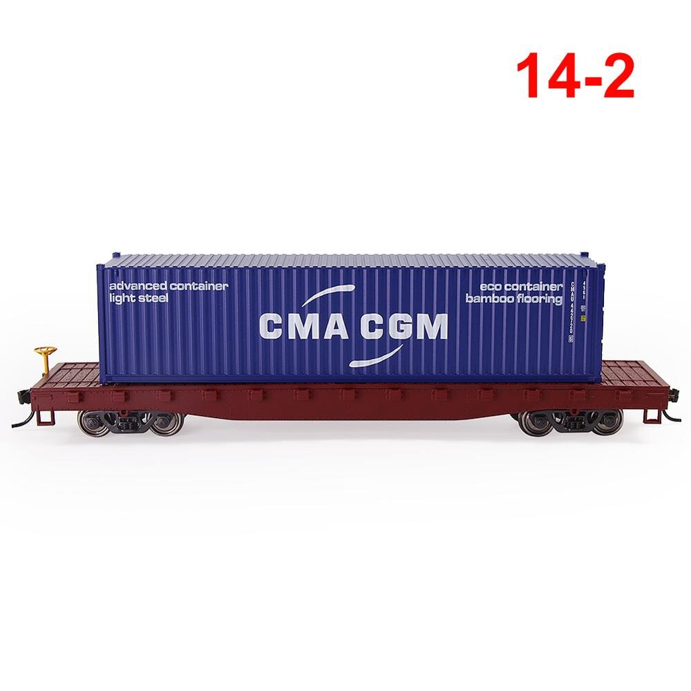 Carro plano de 5 pies con contenedor de 40 pies con plataforma 1:87: 14-2