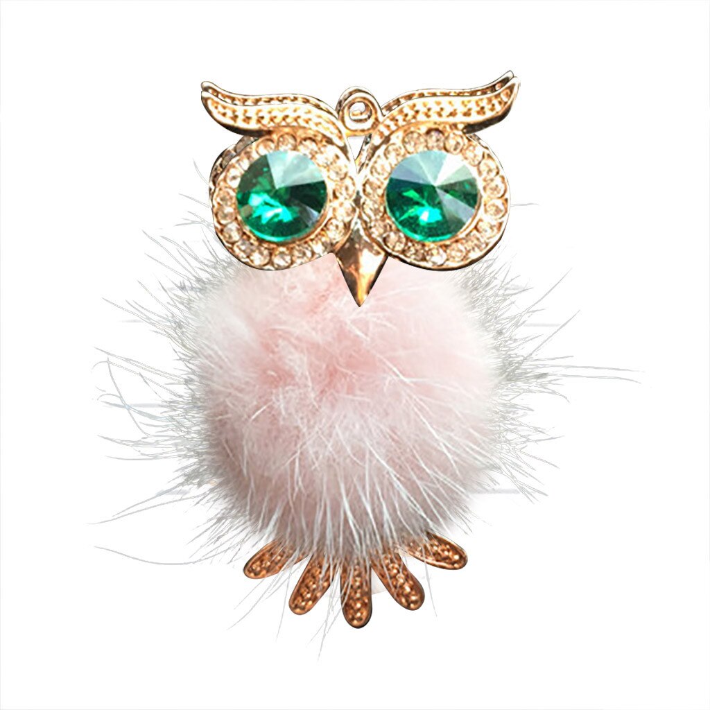 Diamant fourrure hibou voiture désodorisant Auto sortie parfum Clip parfum arôme diffuseur Bling voiture accessoires décor ornements # BL5: Pink