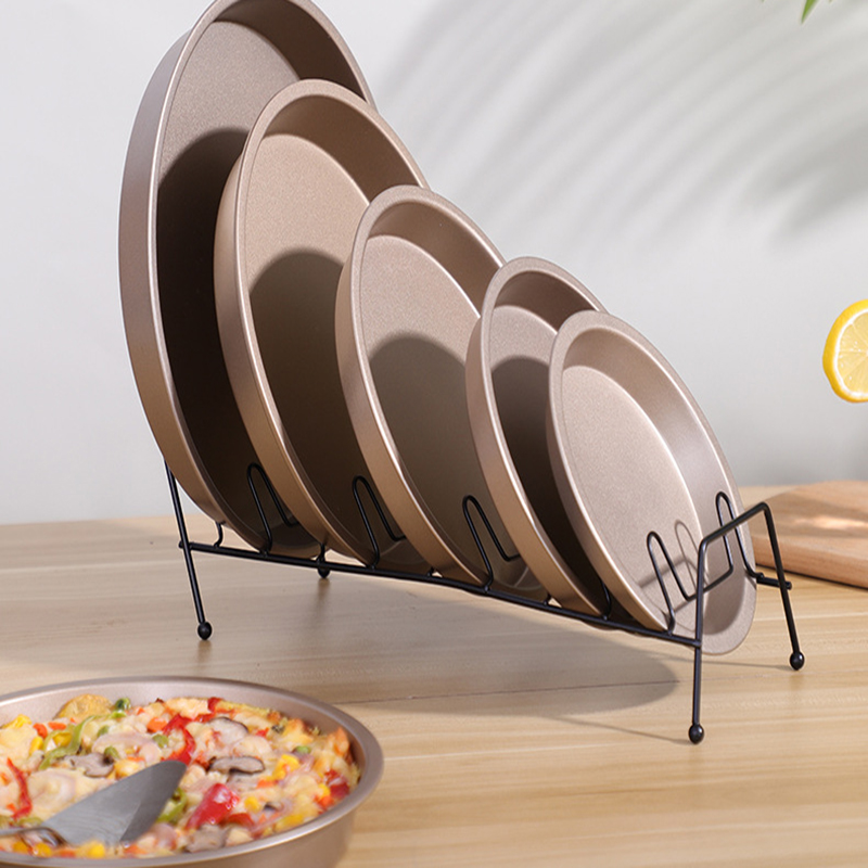 Plato circular de acero al carbono para pizza, bandeja antiadherente para hornear, molde para pasteles para el hogar, 6, 8, 9 y 10 pulgadas: Borgoña