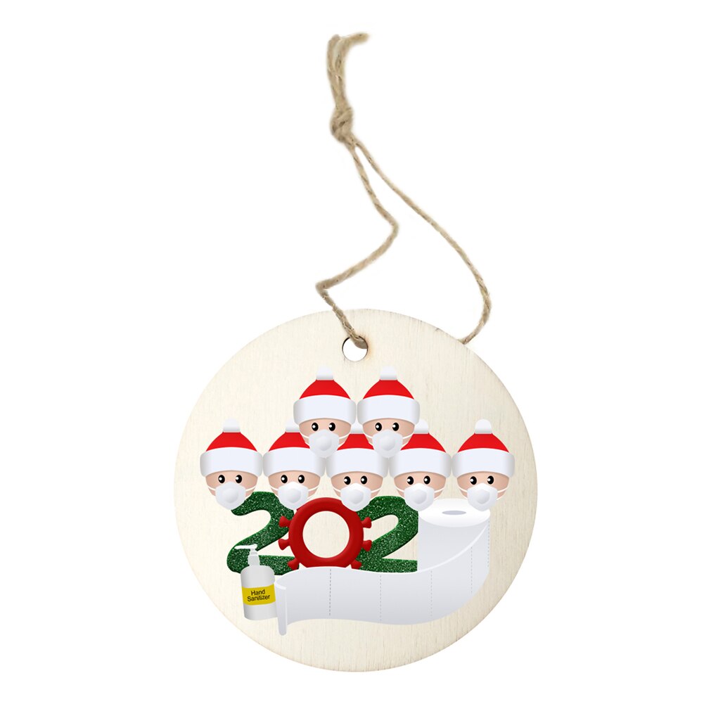 Diy Houten Masker Sneeuwpop Kerstboom Hanger Kerstman Met Masker Opknoping Ornamenten Decoraties Christmas Party: Family of 7