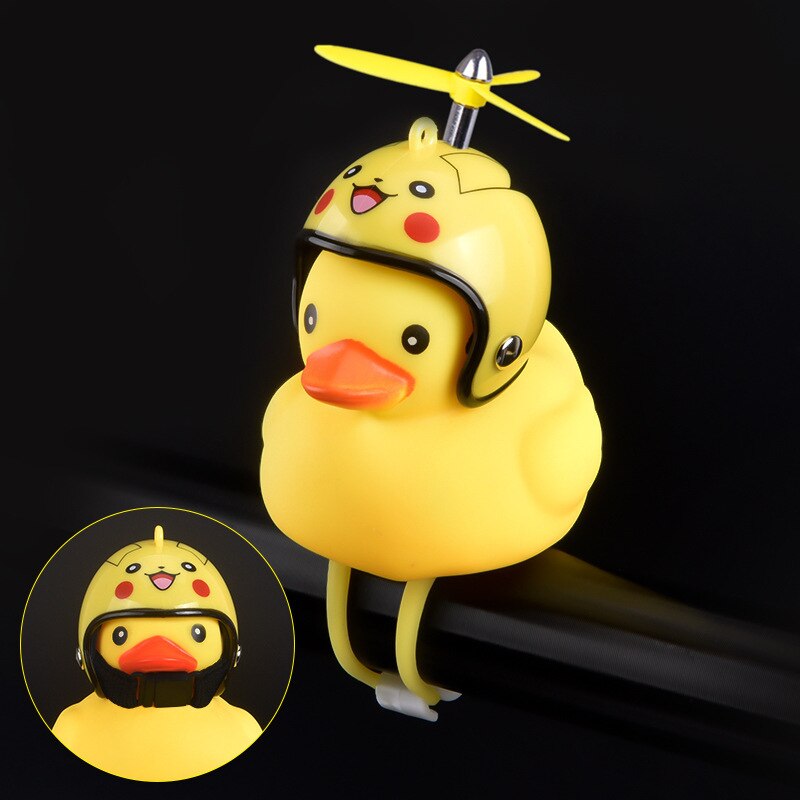 Funy Animal Bicycle Light Cartoon Little Yellow Duck Helmet Head Light Shining Duck Bicycle Bells Handlebar Bicycle Accessories: B