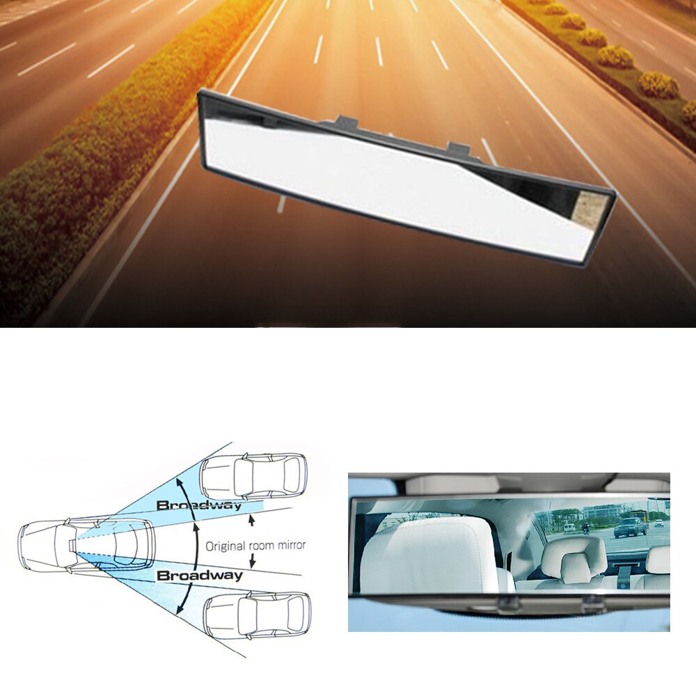 Espejo retrovisor panorámico para coche, espejo de visión trasera Universal, gran angular, con instalación de succión