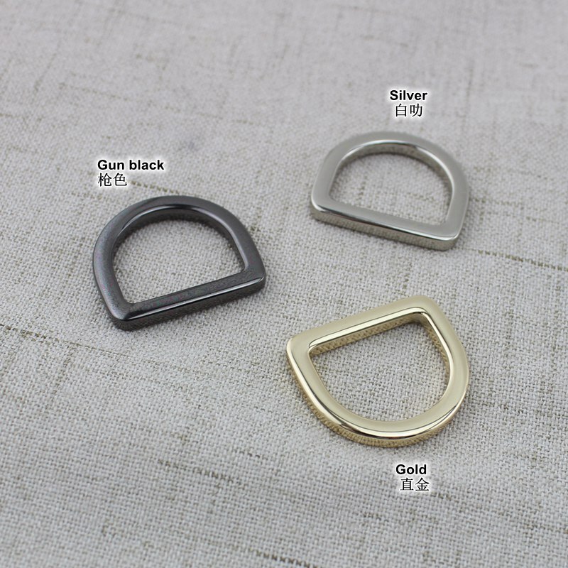 10-50pcs 20mm 25mm Welded Belt Strap D ring Handbag webbing adjusted Alloy quare edge d ring