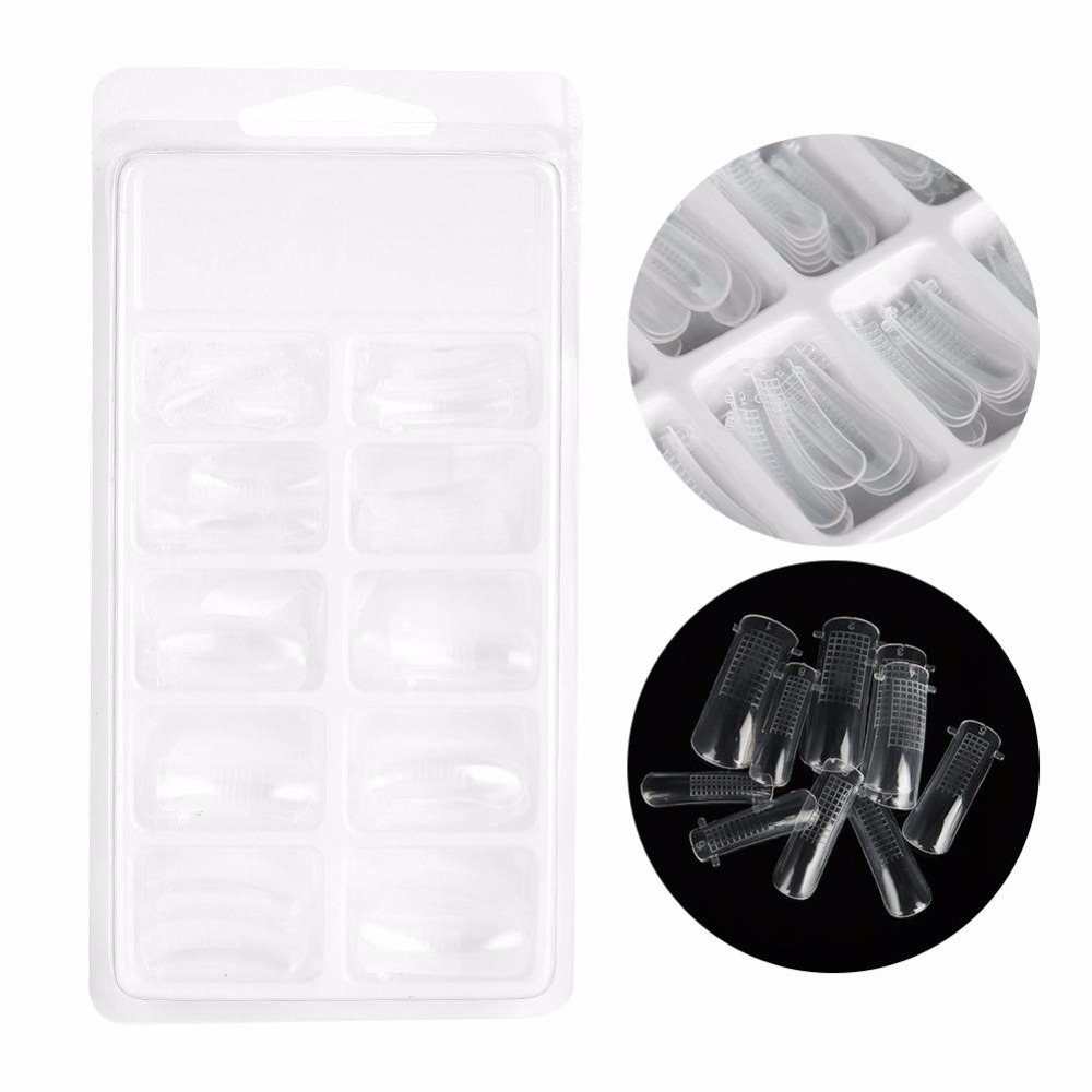100pcs/Set Clear Nail Forms Full Cover Quick Building Gel Mold Tips Nail Extension DIY Nails Accessories Manicure Make Up Tools