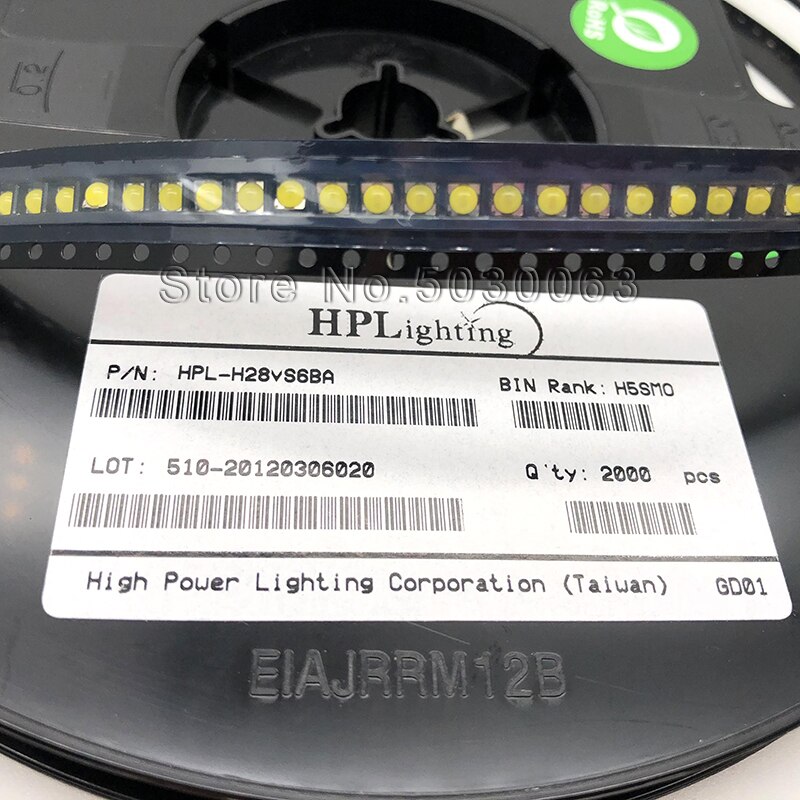 2000 pcs/reel/lot LED automotive verlichting lamp kralen 2828 wit 1W (3030 met ball kralen) 150mA 6V LED light-emitting diode