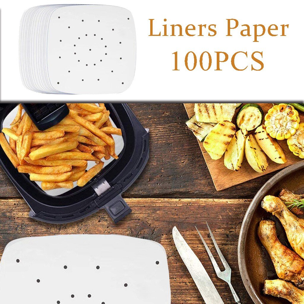 100Stck Öl Absorbieren Papier Perforierte Papier für Luft Friteuse, Stromer, Pfannen
