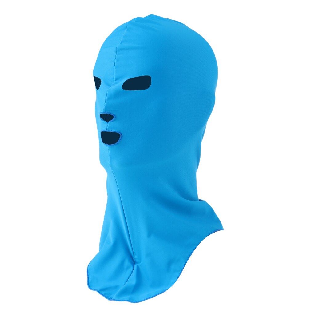 Men Women Snorkeling Swim Cap Sun Protection UV Rash Guard White & Blue Swimming Cap Mask