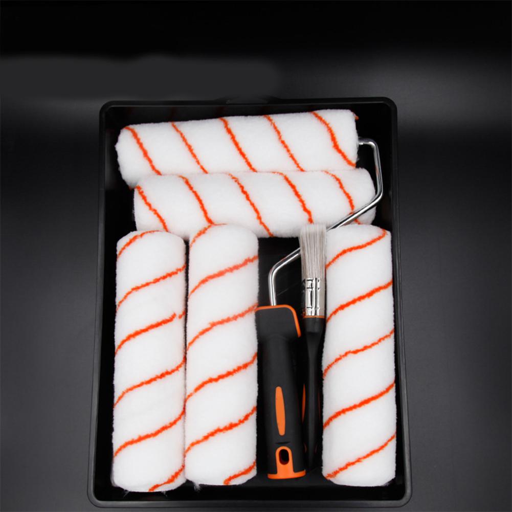 8Pcs/set Roller Brush Household DIY Multifunction Office Room Wall Painting TPR Handle Project Renovation Tool Roller Brush