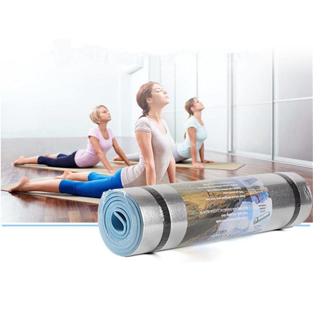 Fitness aluminiumsfilm fuktsikker yogamatte sklisikker teppematte for nybegynner trening trening gym pilates pad