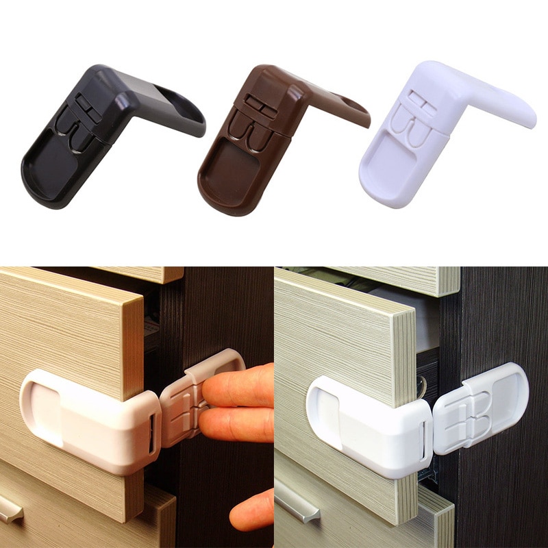 1pc Child Safety Lock Cabinets Boxes Lock Drawer Door Terminator Security Product Protection Children Plastic Security Product