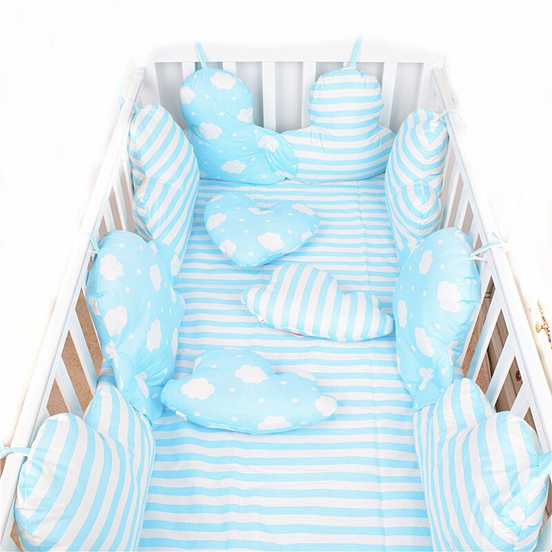 Cotton Print Clouds Shape Bumper Set In The Crib For Baby Kid's Bed Cushions Children's Protective Pillows