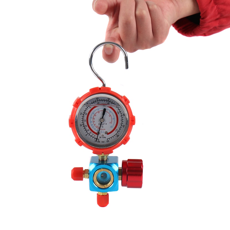 Refrigerant Manifold Gauge Manometer Valves Pressures Gauge Air Conditioner Tool R410a LKS99