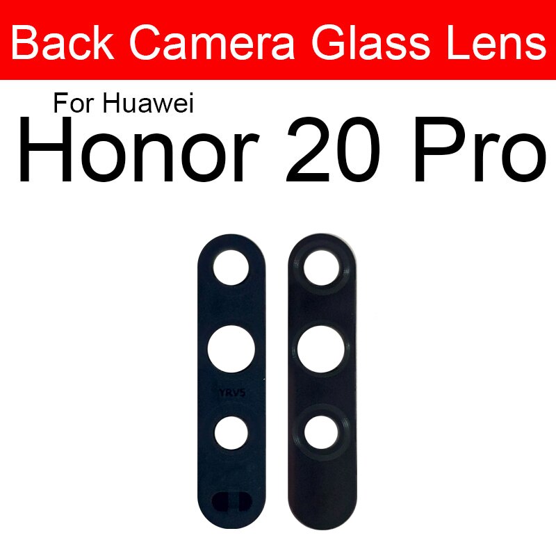 Voltar câmera traseira lente de vidro para huawei honor 20 20i 20s 20 pro lite lente de vidro da câmera principal com adesivo fita peças reposição: For Honor 20 Pro