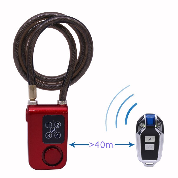 Wireless Remote Control Anti-theft Alarm Lock Electric Bike Bicycle Cycling Motorcycle Code Chain Lock