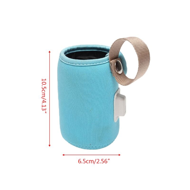 Funda calefactora para biberones con USB, bolsa de aislamiento antideslizante antiescaldado, calentador de leche portátil para coche D08C