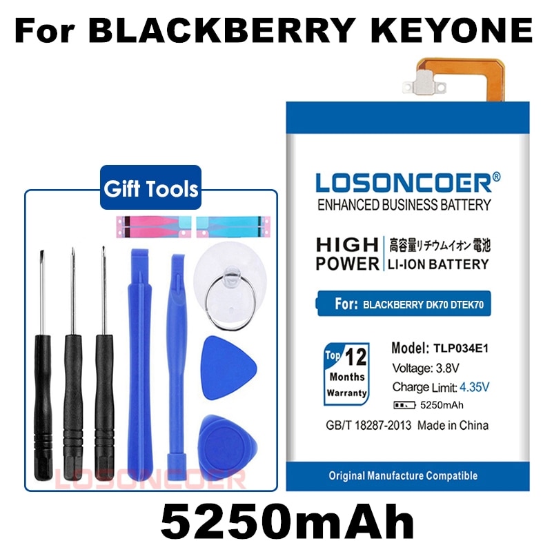 5250 Mah TLP034E1 Batterij Bat-63108-003 Voor Blackberry Keyone/Alcatel DK70 DTEK70 Ingebouwde Li-Ion Bateria Li -Polymeer Batterijen