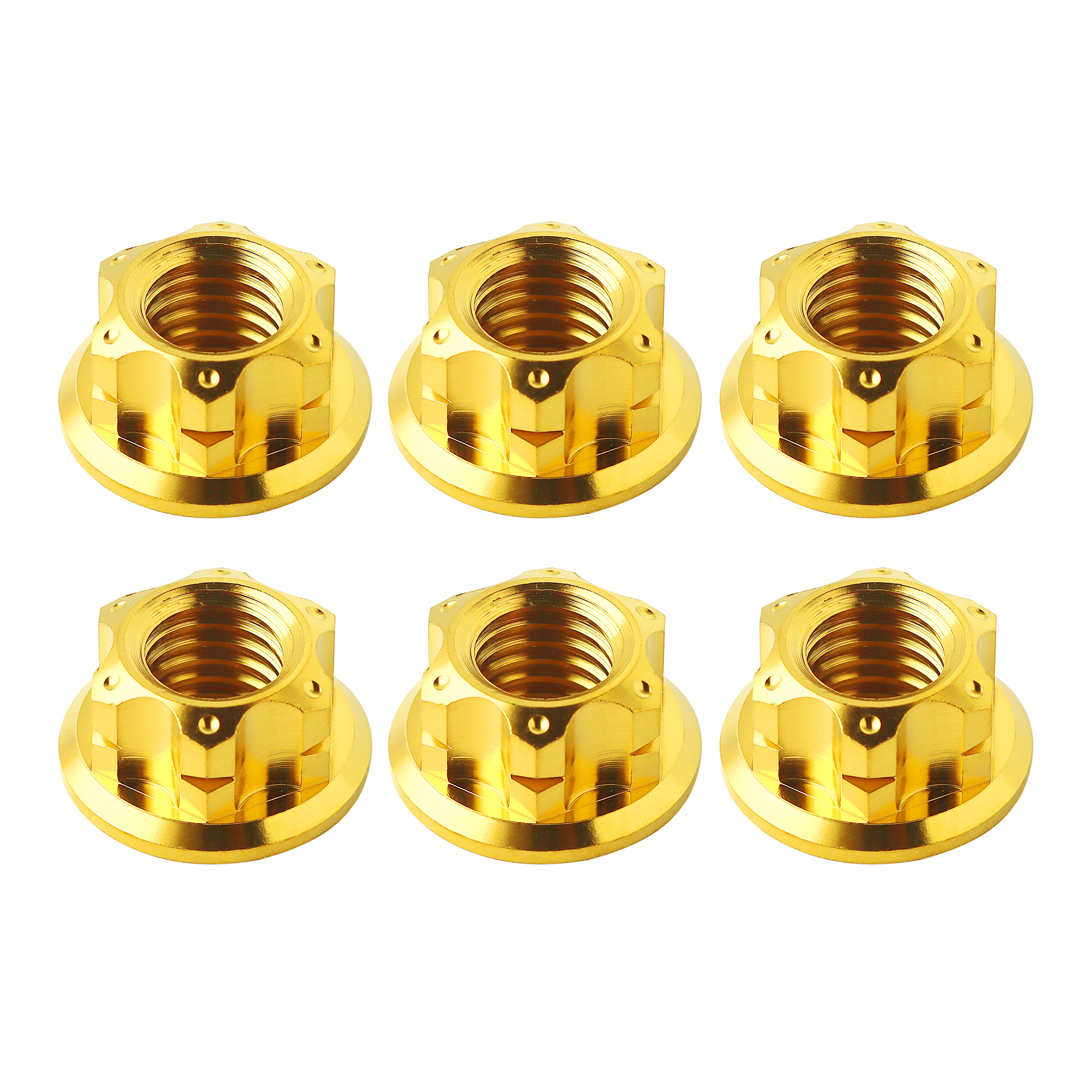XMSJ M6 M8 M10 M12 Hex Hexagon Flange Titanium Nuts Rear Axle Lock Nut for Bike Motorcycle Fastener Titanium Hex Flange Nuts: M42 / Blue