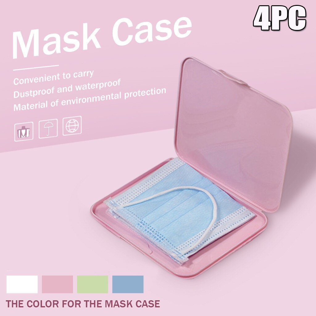 Roze Masker Cover Groene Doos Maskers Leuke Doos Om Winkel Maskers Doos Maskers Besparen Delicate Bespaart Masker Praktische Opbergdoos gezichtsmasker: 4pcs