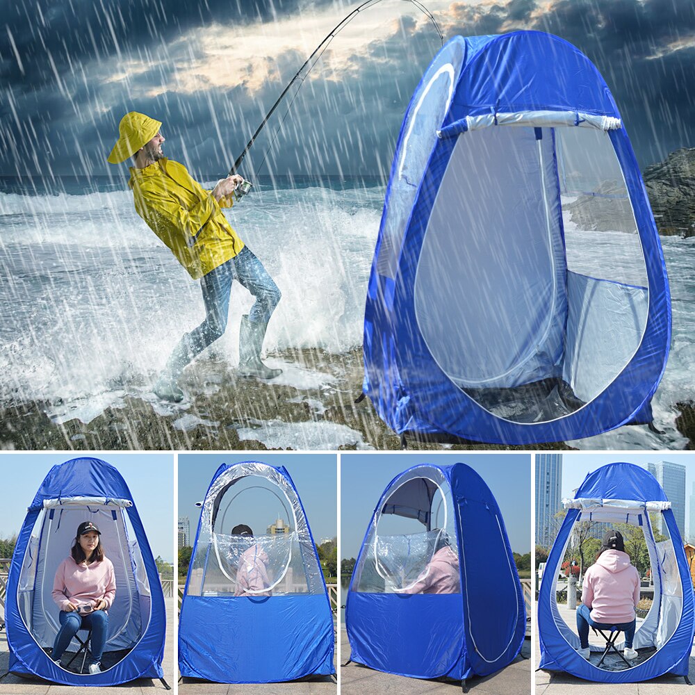 Utomhus fisketält uv-skydd pop up single tält regn skugga tält för utomhus camping strand bärbar med bärväska