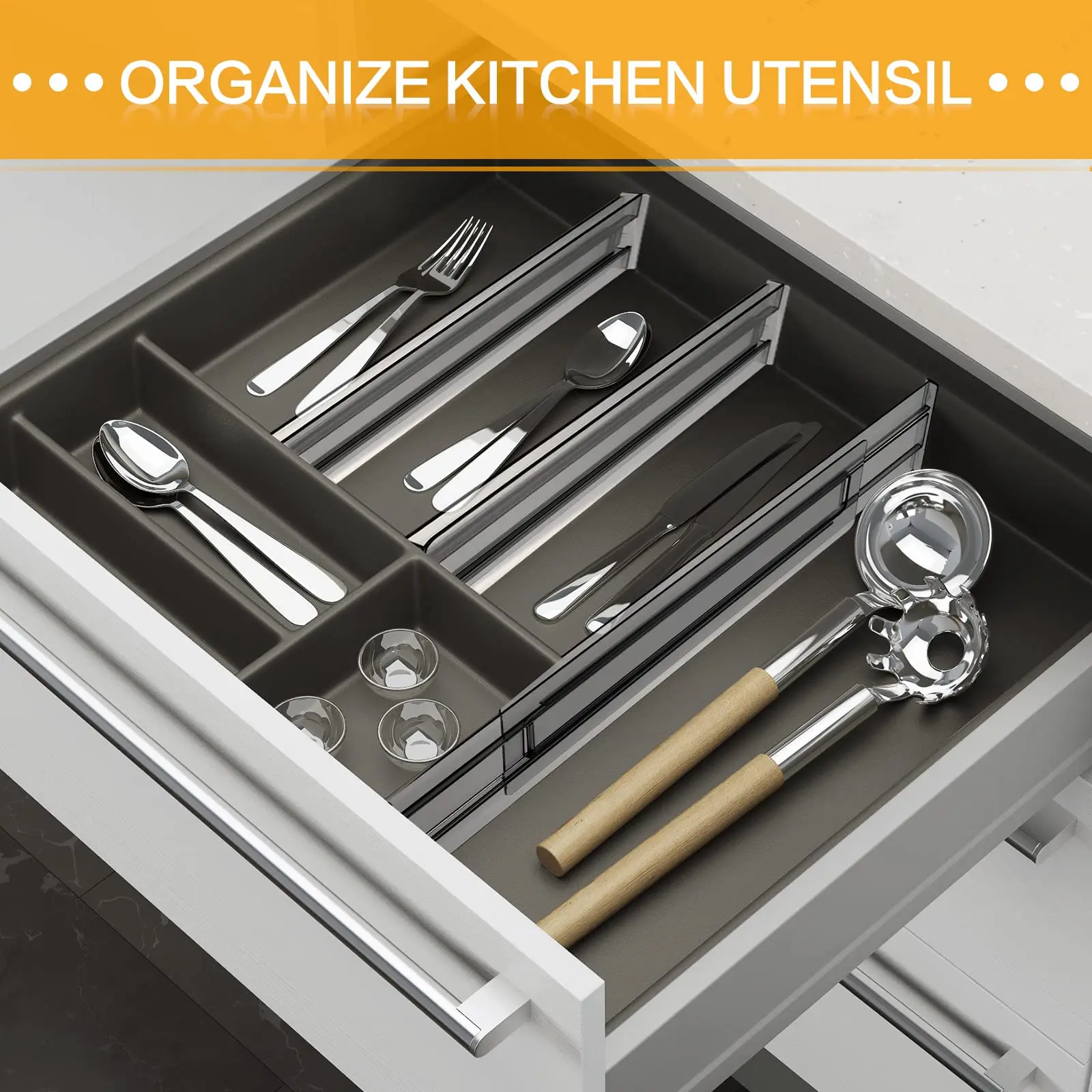 MELSync-Organisateurs de cuisine réglables, séparateurs de proximité en plastique transparent pour vêtements et cosmétiques, paquet de 4/8