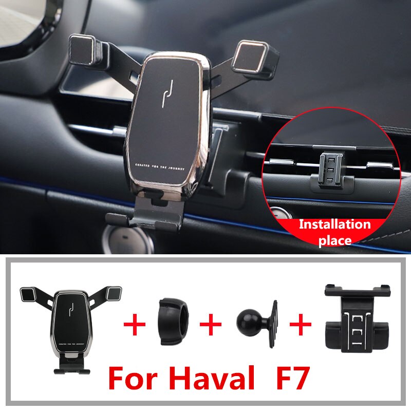 Gravity Auto Telefoon Houder Voor Haval F7 Mobiele Telefoon Ondersteuning Mount Accessoires: Type A black