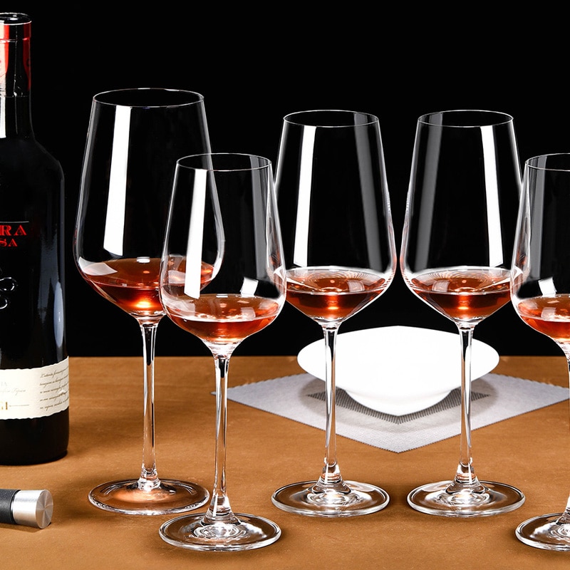 6PCS 13 Transparent Wine glass set a tall champagne glass European white wine glass without lead