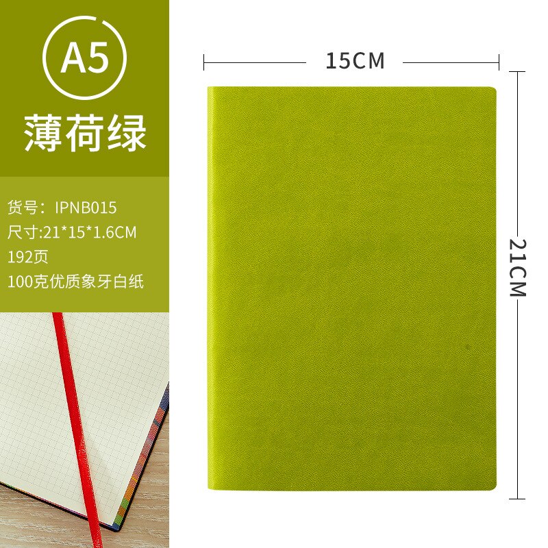 Grid Notebook Grid Rainbow Edge Journal Waterproof PU Skin Thickened Notepad Notebooks and Journals Planer