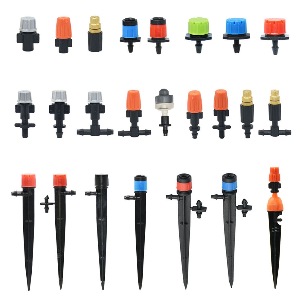 Drip Irrigation Watering Sprinkler Dripper Greenhouse Garden Adjustable Mist Emitters Stake Micro Spray Rotating Nozzle