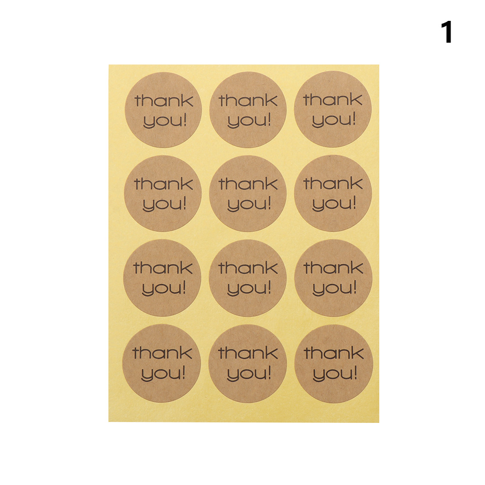 120Pcs Kraft Stickers Dank U Pakket Label Afdichting Tag Handgemaakte Doos Kaarten Papier Bruiloft/Feest/Verjaardag Supplies: 1